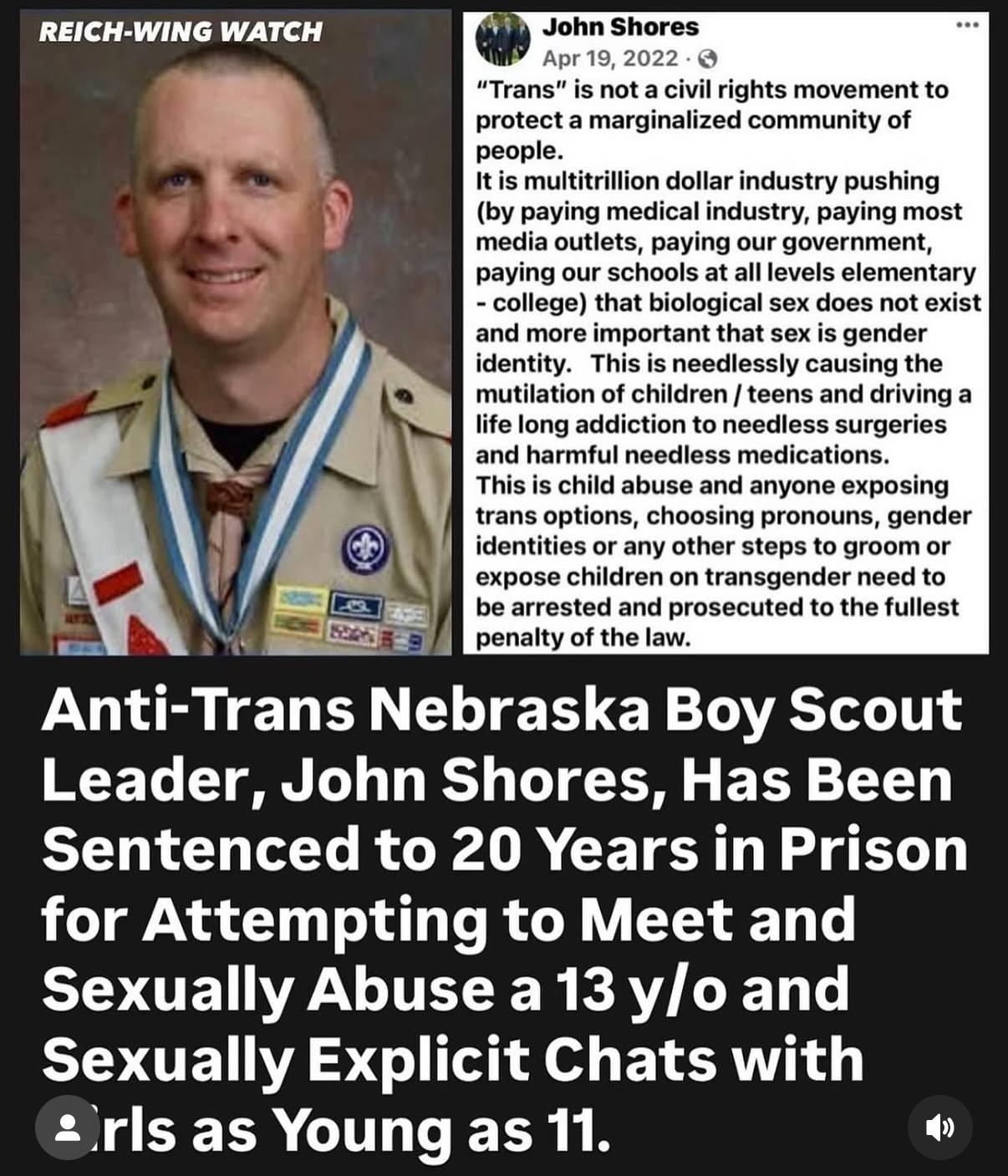 John Shores, Boy Scout leader