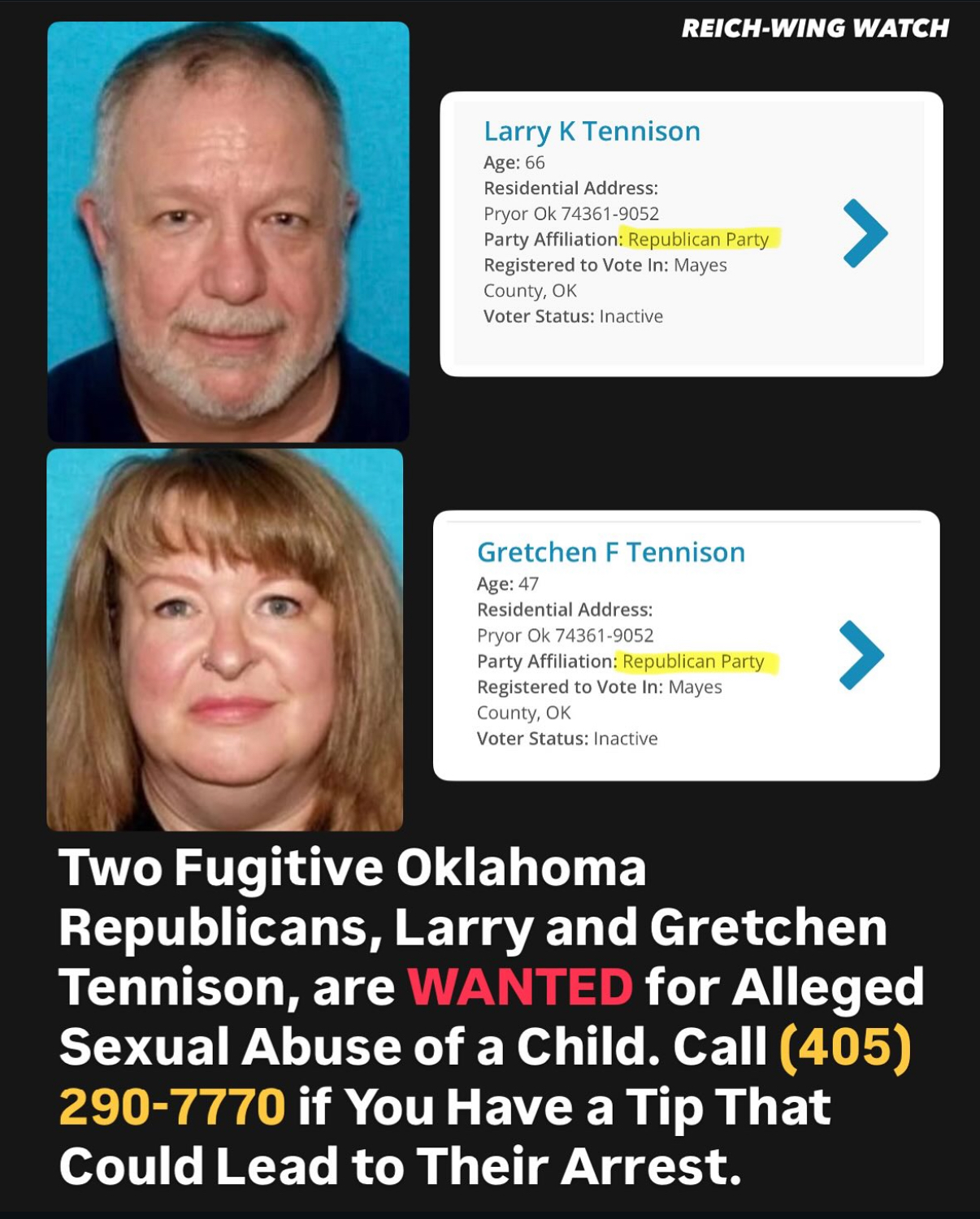 Larry and Gretchen Tennison, sexual abusers