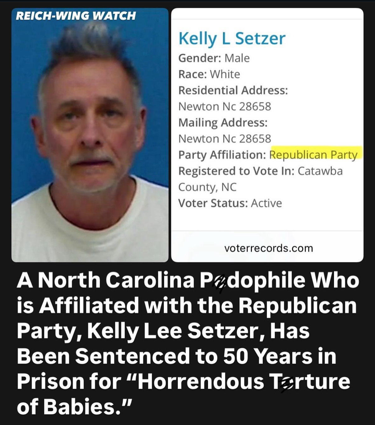 Kelly Lee Setzer, Republican supporter