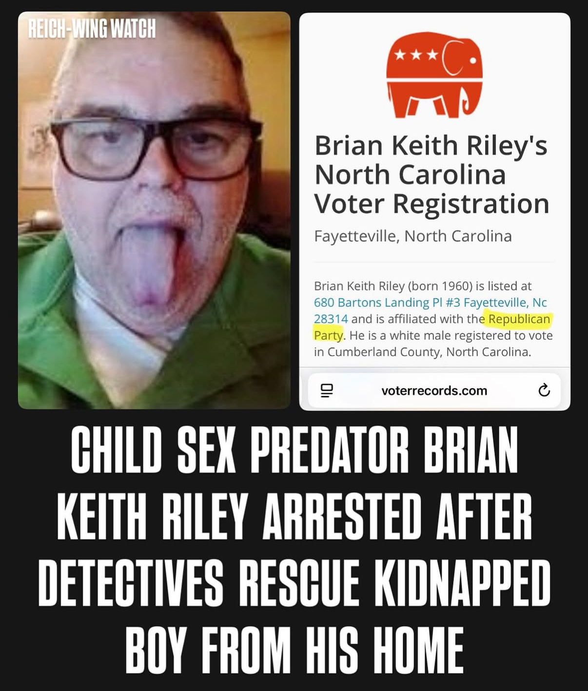 Brian Keith Riley, Trump supporter