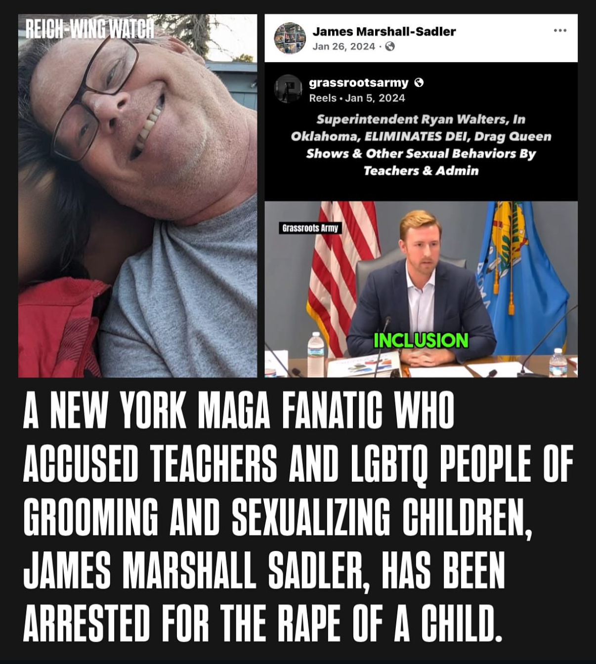 James Sadler, teacher hater