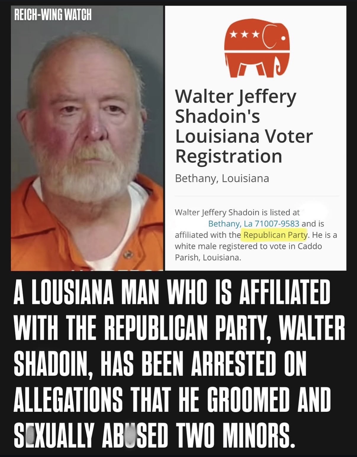Walter Shadoin, GOP voter