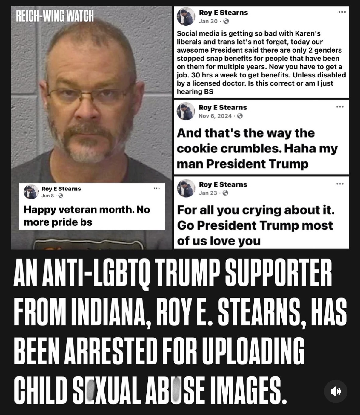 Roy Stearns, Trump supporter