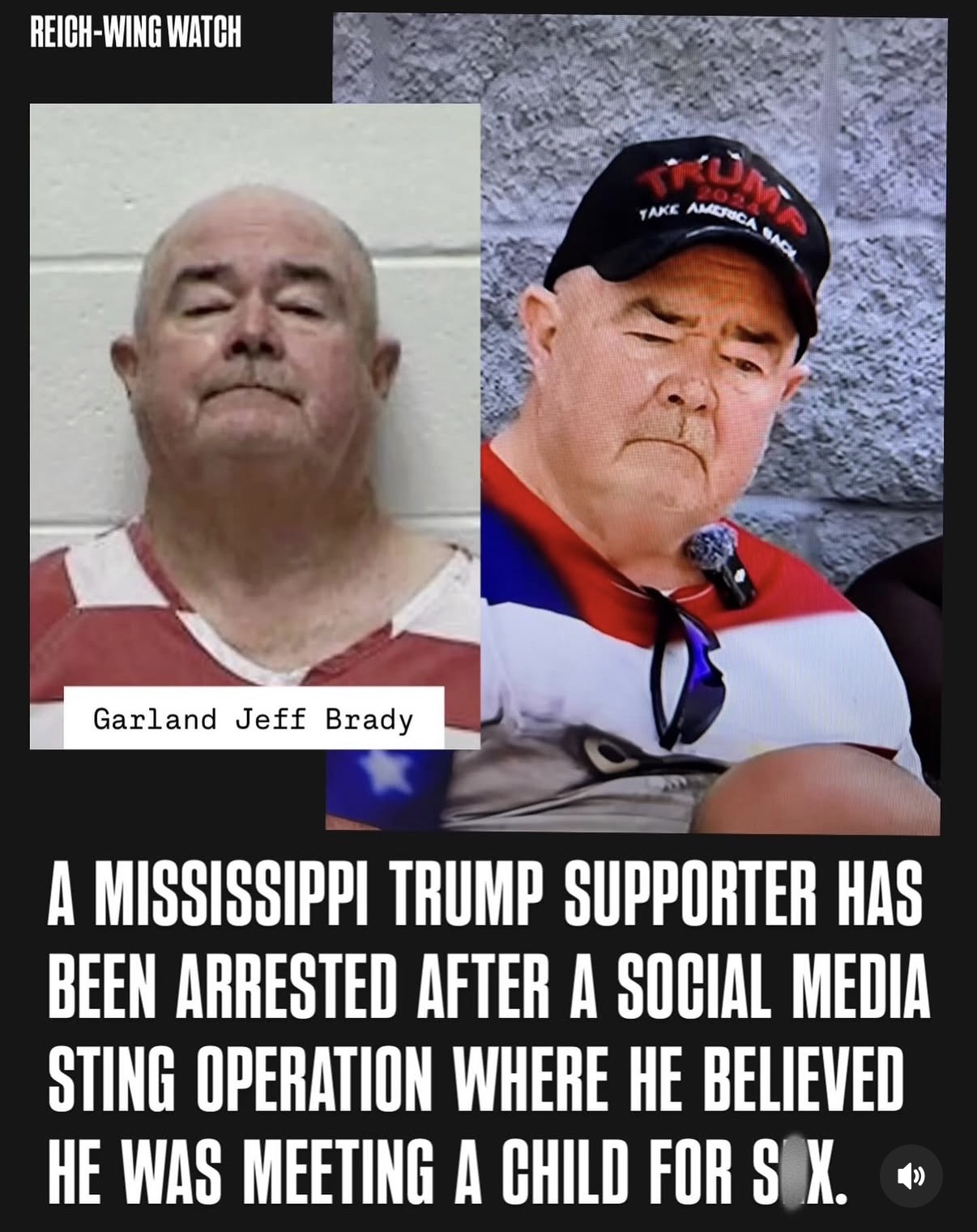 Garland Brady, Trump supporter