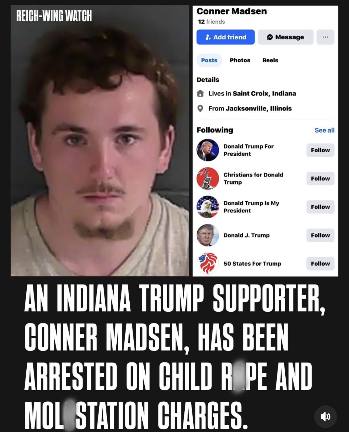 Conner Madsen, Trump supporter