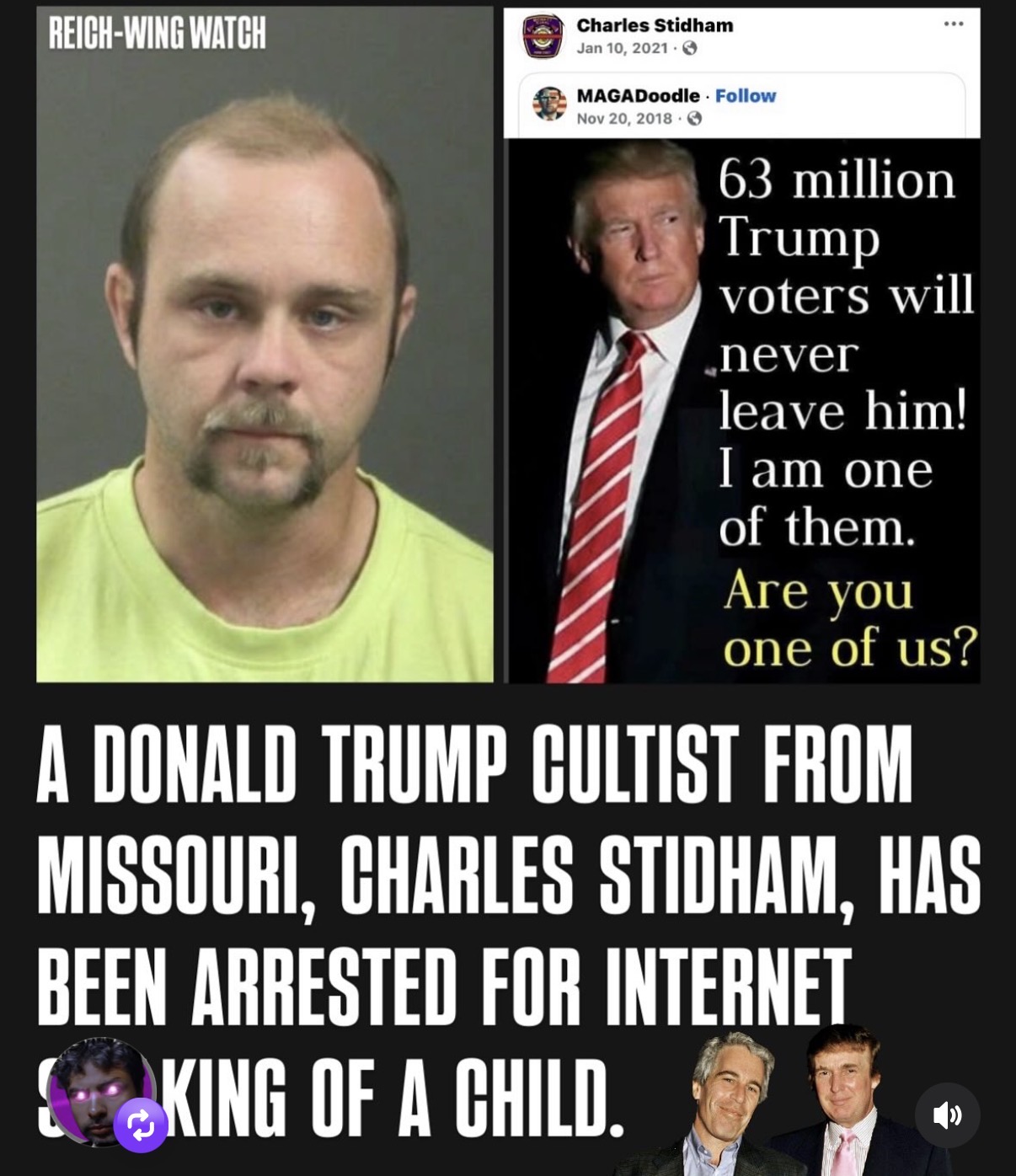 Charles Stidham, Trump supporter