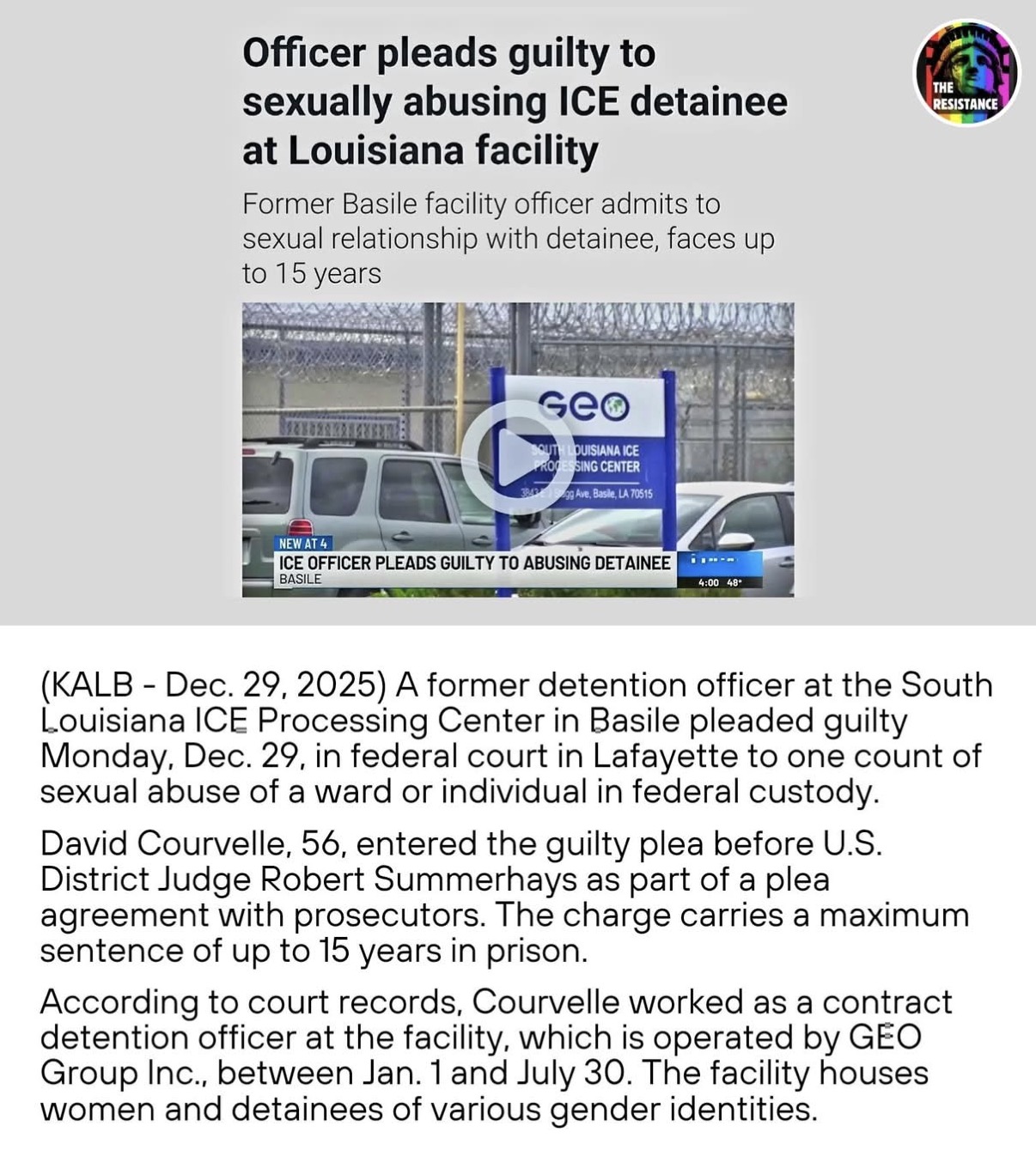 David Courvelle, detention officer